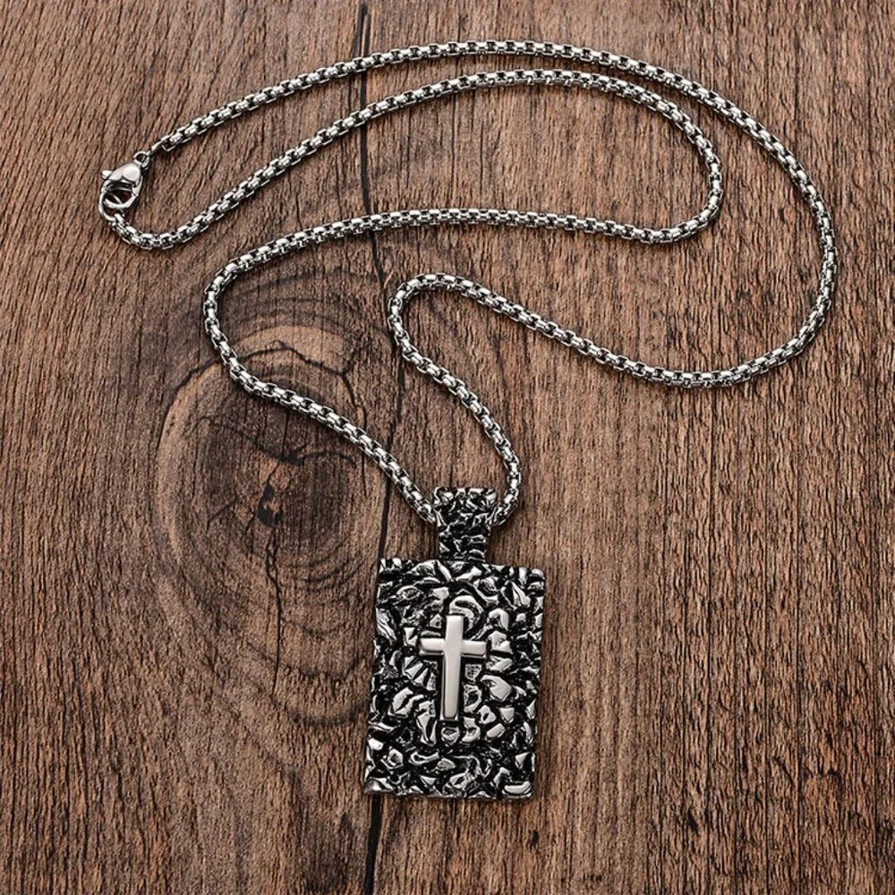 ❤️Fashion cross stainless Christian pendant necklace for women/men,N90201P227